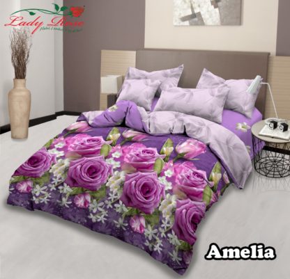 Bed Cover Lady Rose Ukuran King Set motif Amelia