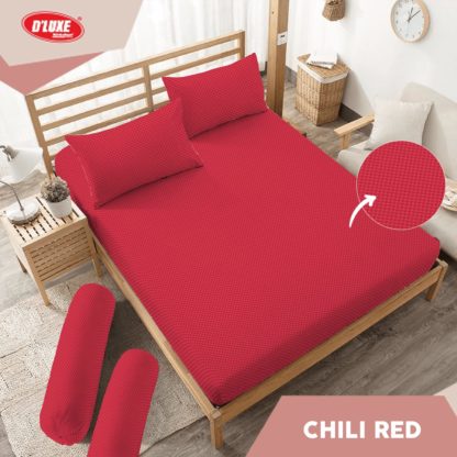 Sprei King Kintakun Polos Embosed Deluxe / D'luxe Chili Red