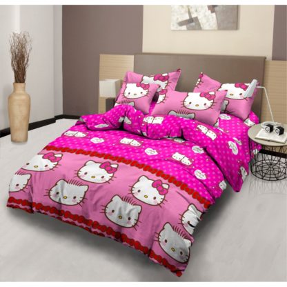 Bed Cover Lady Rose Ukuran King Set motif Hello Kitty & Daniel Pink