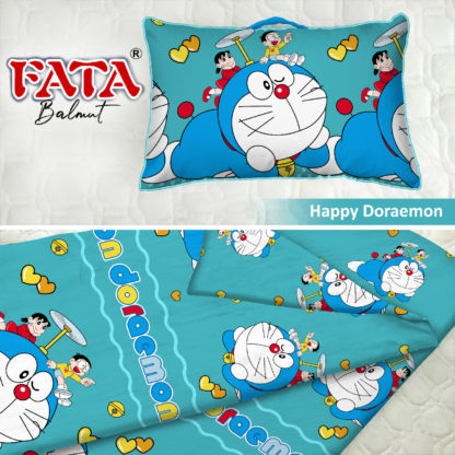 Balmut / Bantal selimut FATA Motif Happy Doraemon