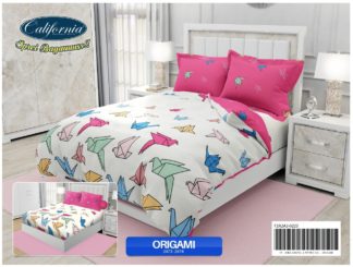 Bed Cover California Ukuran King Set motif Origami