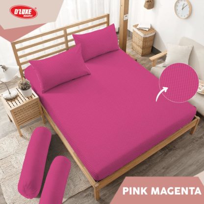 Sprei B4 King Kintakun Polos Embosed Deluxe / D'luxe Pink Magenta
