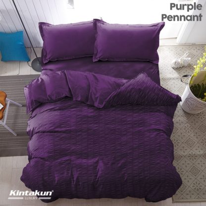 Bed Cover AJA Kintakun Luxury Super Soft Microfiber 230 x 217 cm - Purple Pennant