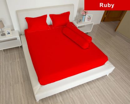Sprei Lady Rose 180x200 King POLOS Embosed - Ruby