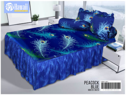 Sprei Hawai Terbaru King 180x200 Motif Peacock Blue