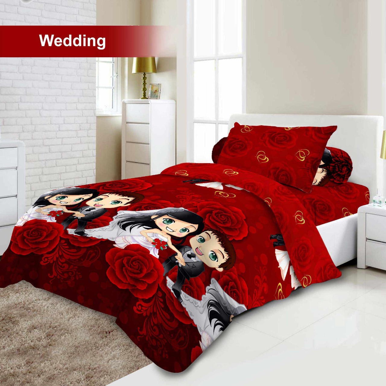 Bed Cover Set 3D King NEW VITO motif Wedding